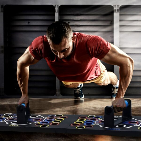 Multifunctional Push-Up Board Home Strength Training Equipment – 15-Piece Full Body Workout Kit with Pilates Bar, Resistance Bands & Ab Roller