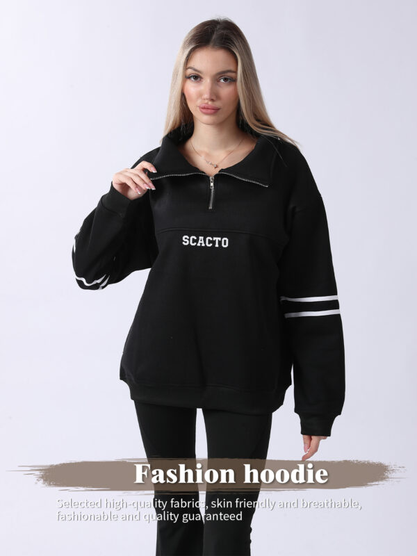 Premium Women's Long-Sleeved Zipper Sweatshirt – Breathable Polyester, Sunshade Protection, Adjustable Fit