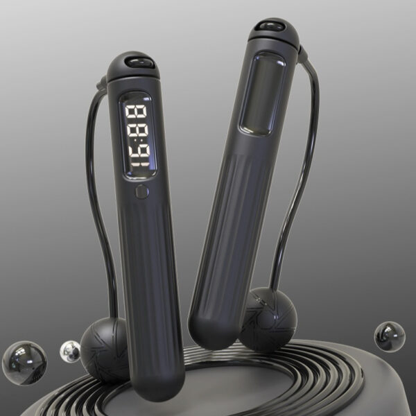 Smart Bluetooth Skipping Rope with Digital Counter & Weighted Balls – Cordless & Adjustable Jump Rope for Fitness Training