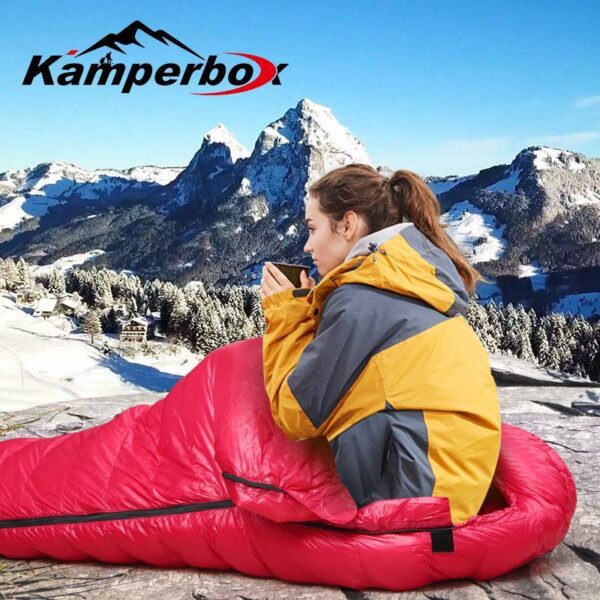 Kamperbox Winter Ultralight Sleeping Bag – CW1100 Mummy Style, Cold-Weather Camping Gear
