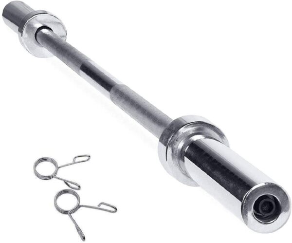 Barbell Rod – 4ft Solid Chrome Olympic Curl Bar (For 2" Plates, 200lbs Max Load)